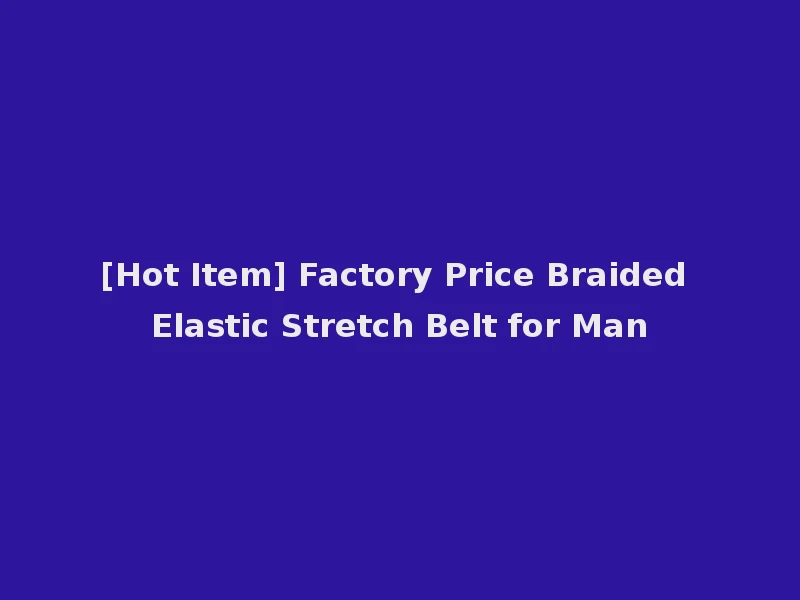 [Hot Item] Factory Price Braided Elastic Stretch Belt for Man