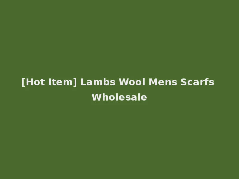 [Hot Item] Lambs Wool Mens Scarfs Wholesale