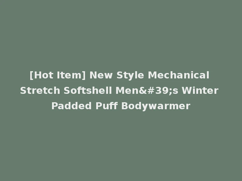 [Hot Item] New Style Mechanical Stretch Softshell Men's Winter Padded Puff Bodywarmer