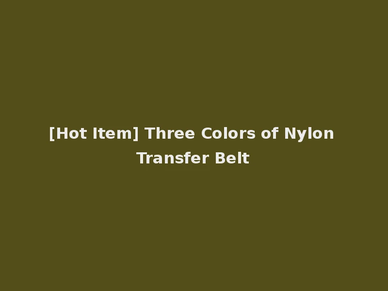 [Hot Item] Three Colors of Nylon Transfer Belt