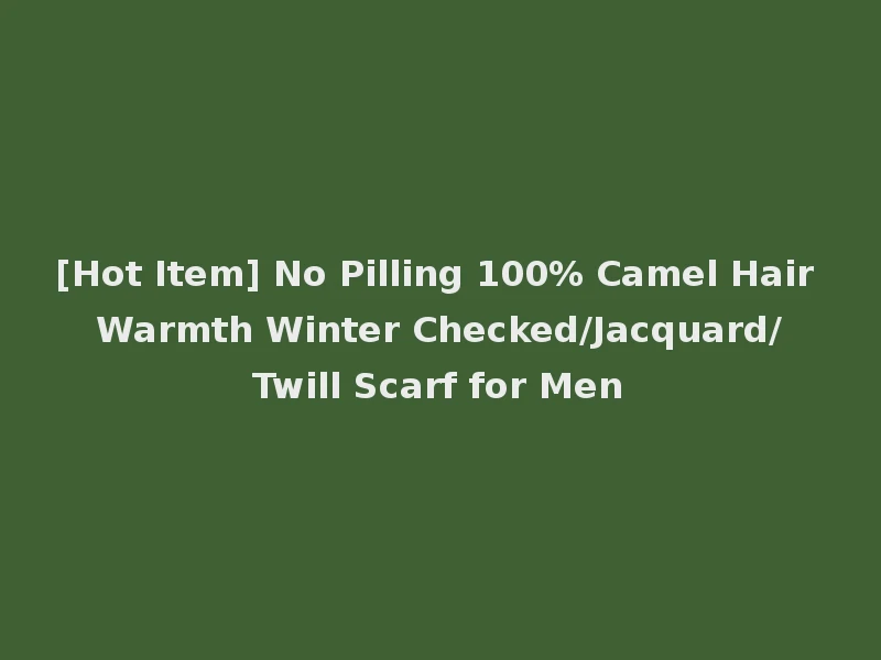 [Hot Item] No Pilling 100% Camel Hair Warmth Winter Checked/Jacquard/Twill Scarf for Men