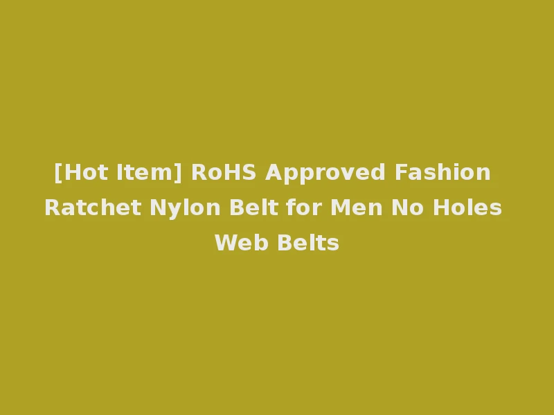 [Hot Item] RoHS Approved Fashion Ratchet Nylon Belt for Men No Holes Web Belts