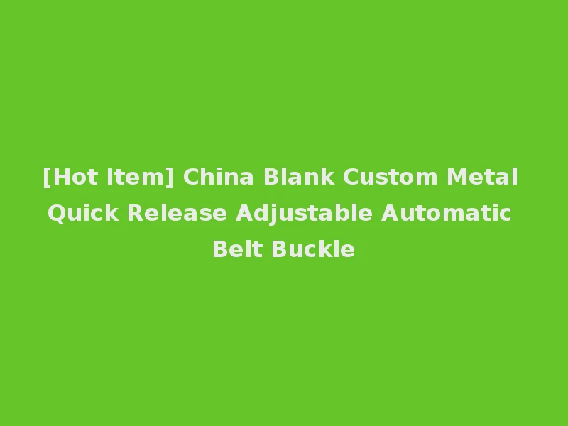 [Hot Item] China Blank Custom Metal Quick Release Adjustable Automatic Belt Buckle