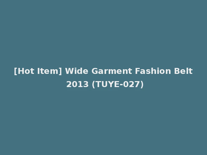 [Hot Item] Wide Garment Fashion Belt 2013 (TUYE-027)