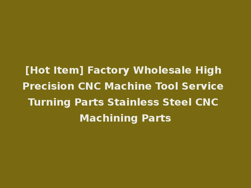 [Hot Item] Factory Wholesale High Precision CNC Machine Tool Service Turning Parts Stainless Steel CNC Machining Parts