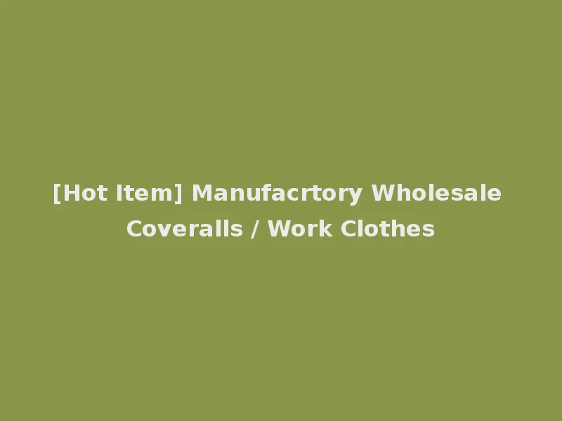 [Hot Item] Manufacrtory Wholesale Coveralls / Work Clothes