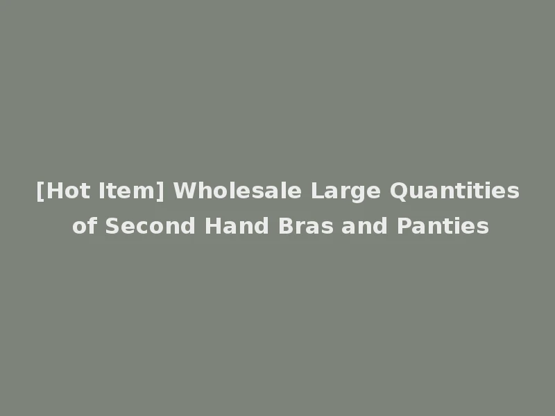 [Hot Item] Wholesale Large Quantities of Second Hand Bras and Panties