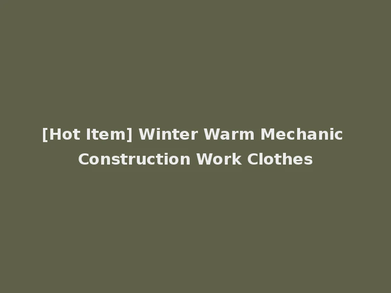 [Hot Item] Winter Warm Mechanic Construction Work Clothes