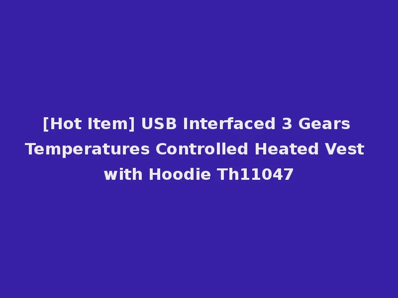 [Hot Item] USB Interfaced 3 Gears Temperatures Controlled Heated Vest with Hoodie Th11047