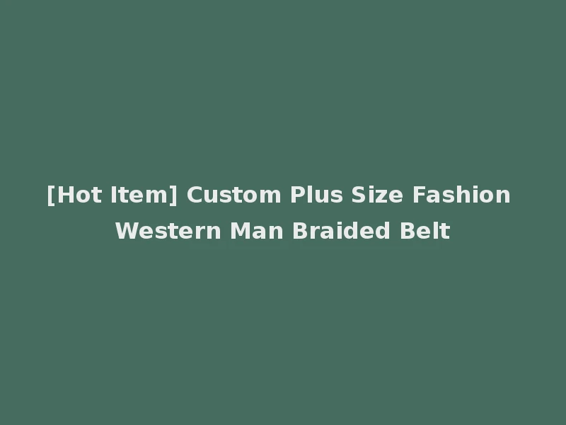 [Hot Item] Custom Plus Size Fashion Western Man Braided Belt