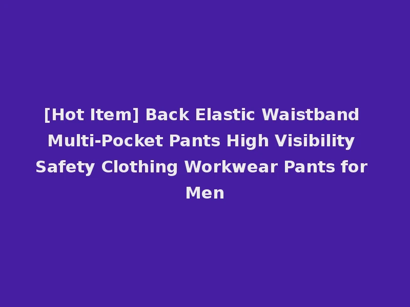 [Hot Item] Back Elastic Waistband Multi-Pocket Pants High Visibility Safety Clothing Workwear Pants for Men