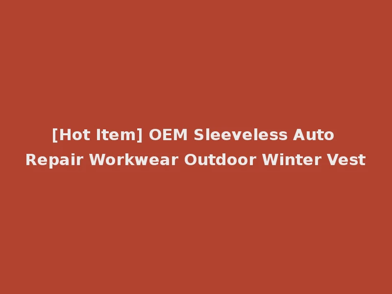 [Hot Item] OEM Sleeveless Auto Repair Workwear Outdoor Winter Vest