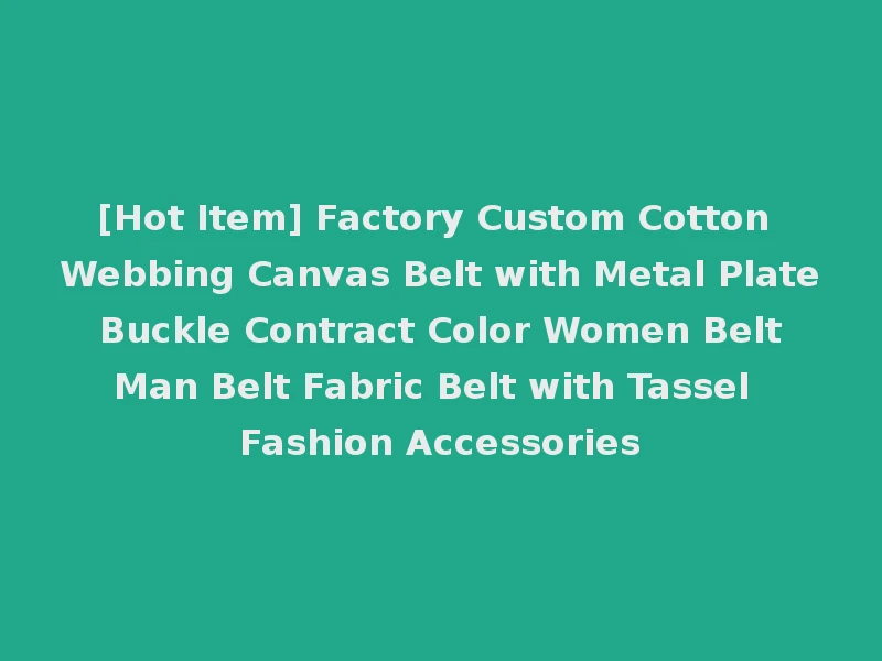 [Hot Item] Factory Custom Cotton Webbing Canvas Belt with Metal Plate Buckle Contract Color Women Belt Man Belt Fabric Belt with Tassel Fashion Accessories
