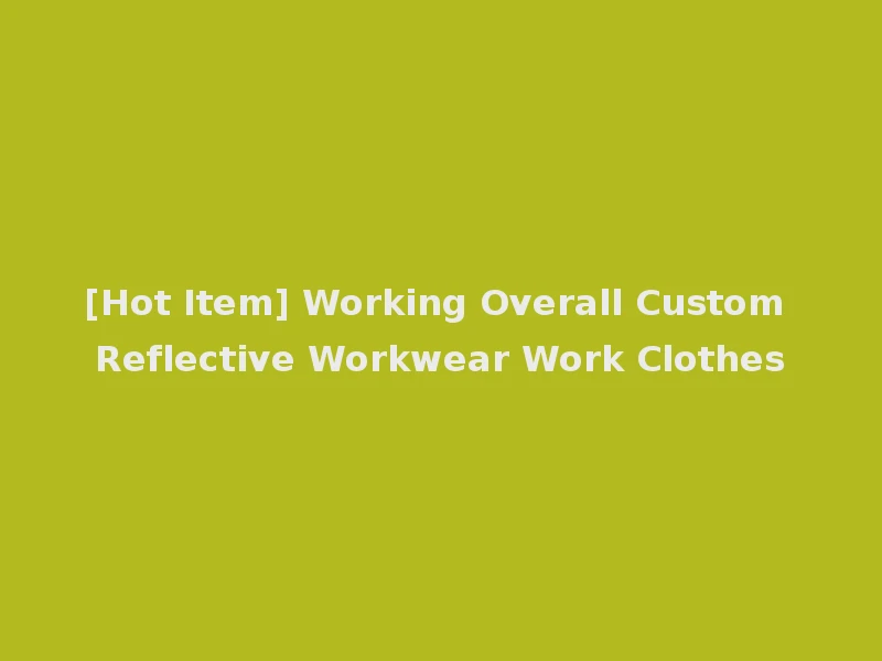 [Hot Item] Working Overall Custom Reflective Workwear Work Clothes