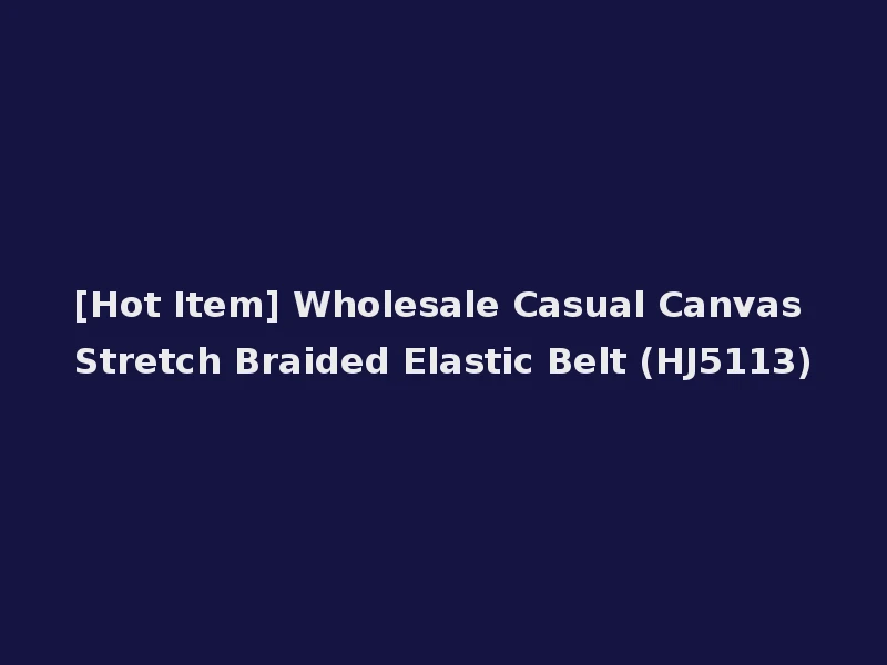 [Hot Item] Wholesale Casual Canvas Stretch Braided Elastic Belt (HJ5113)