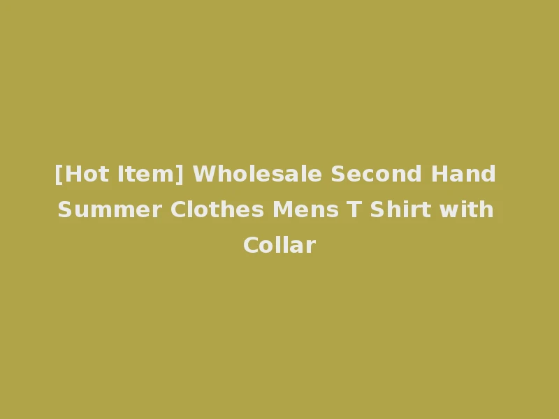 [Hot Item] Wholesale Second Hand Summer Clothes Mens T Shirt with Collar