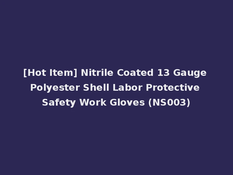 [Hot Item] Nitrile Coated 13 Gauge Polyester Shell Labor Protective Safety Work Gloves (NS003)