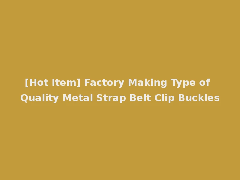[Hot Item] Factory Making Type of Quality Metal Strap Belt Clip Buckles