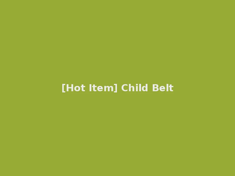 [Hot Item] Child Belt
