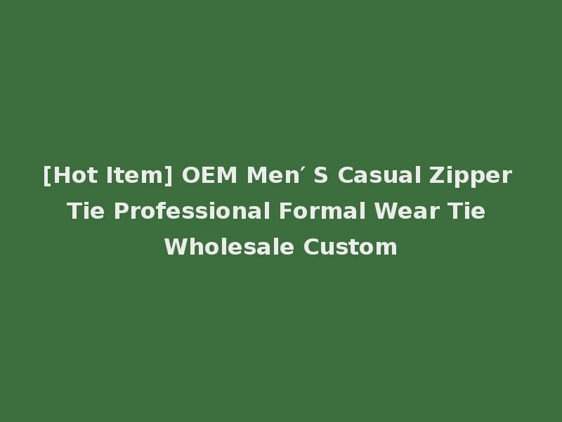 [Hot Item] OEM Men′ S Casual Zipper Tie Professional Formal Wear Tie Wholesale Custom