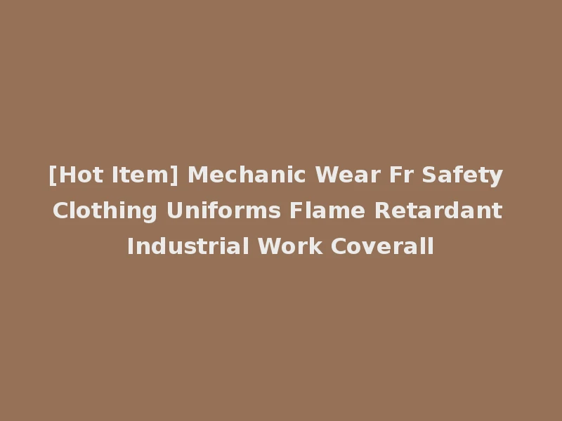 [Hot Item] Mechanic Wear Fr Safety Clothing Uniforms Flame Retardant Industrial Work Coverall