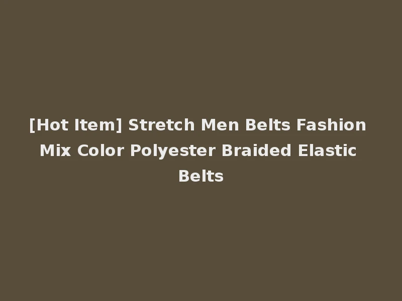 [Hot Item] Stretch Men Belts Fashion Mix Color Polyester Braided Elastic Belts