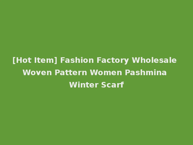 [Hot Item] Fashion Factory Wholesale Woven Pattern Women Pashmina Winter Scarf