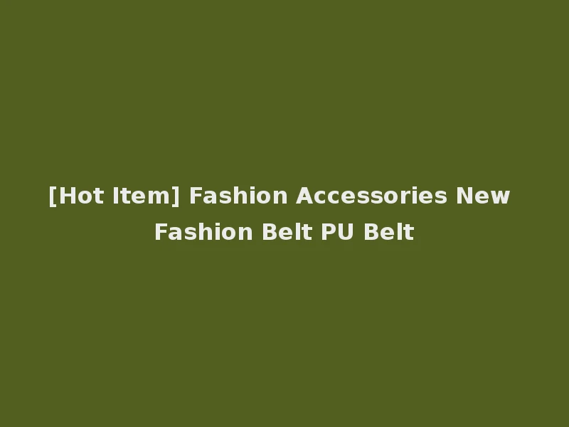 [Hot Item] Fashion Accessories New Fashion Belt PU Belt