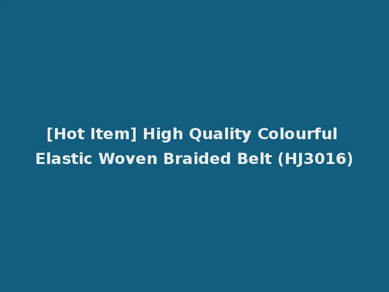 [Hot Item] High Quality Colourful Elastic Woven Braided Belt (HJ3016)