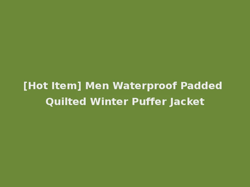 [Hot Item] Men Waterproof Padded Quilted Winter Puffer Jacket