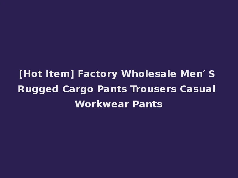 [Hot Item] Factory Wholesale Men′ S Rugged Cargo Pants Trousers Casual Workwear Pants