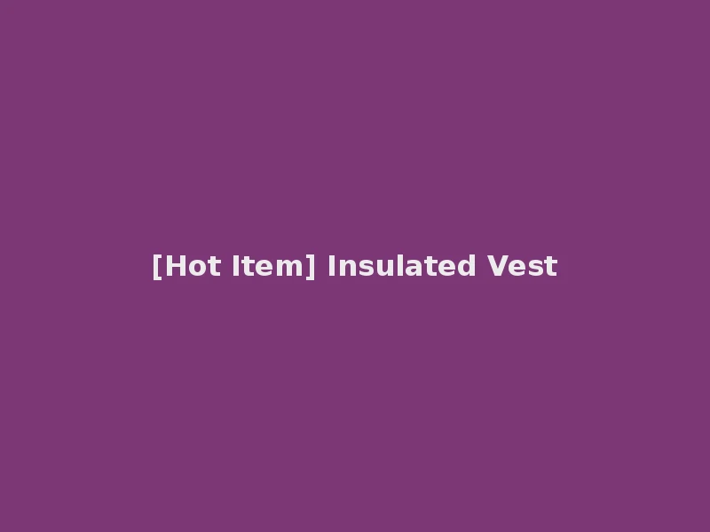 [Hot Item] Insulated Vest