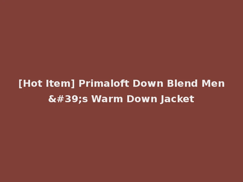 [Hot Item] Primaloft Down Blend Men's Warm Down Jacket
