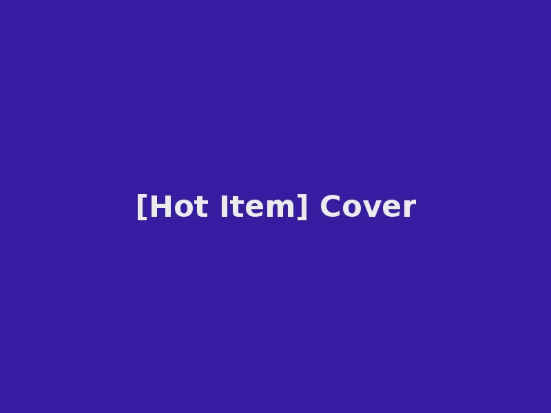 [Hot Item] Cover