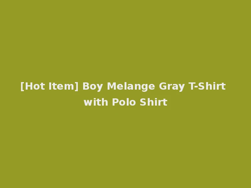 [Hot Item] Boy Melange Gray T-Shirt with Polo Shirt