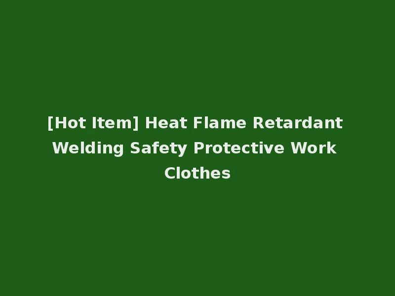 [Hot Item] Heat Flame Retardant Welding Safety Protective Work Clothes