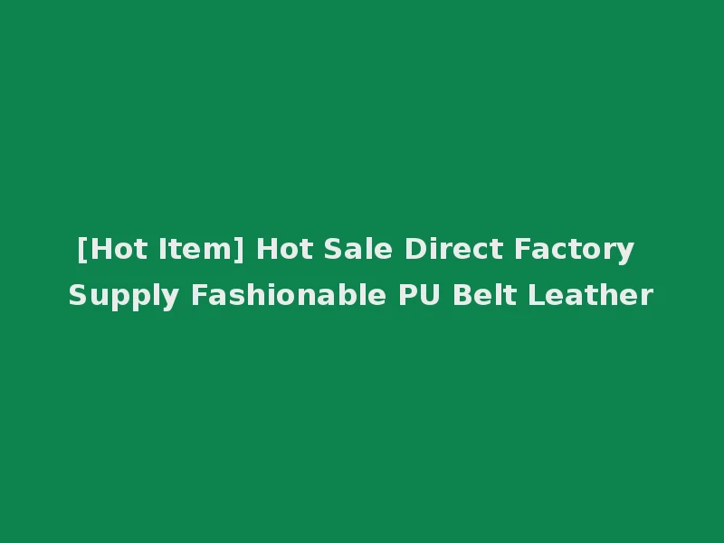 [Hot Item] Hot Sale Direct Factory Supply Fashionable PU Belt Leather
