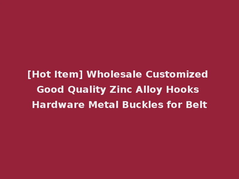 [Hot Item] Wholesale Customized Good Quality Zinc Alloy Hooks Hardware Metal Buckles for Belt