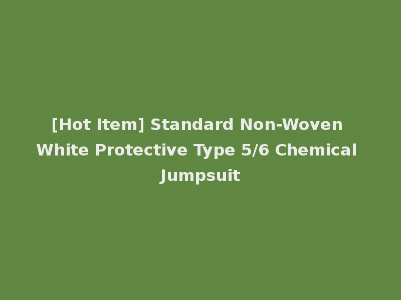 [Hot Item] Standard Non-Woven White Protective Type 5/6 Chemical Jumpsuit