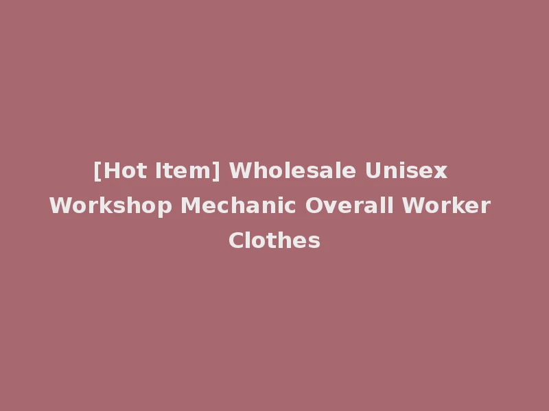 [Hot Item] Wholesale Unisex Workshop Mechanic Overall Worker Clothes