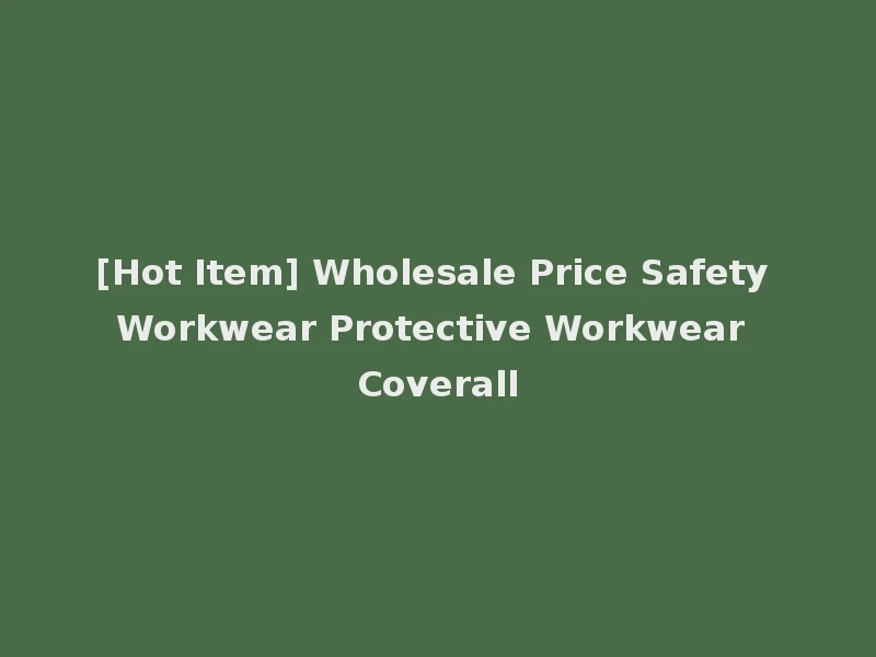 [Hot Item] Wholesale Price Safety Workwear Protective Workwear Coverall