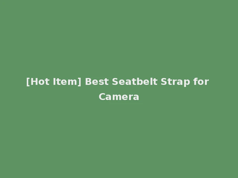 [Hot Item] Best Seatbelt Strap for Camera