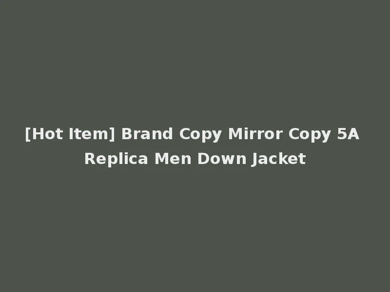[Hot Item] Brand Copy Mirror Copy 5A Replica Men Down Jacket