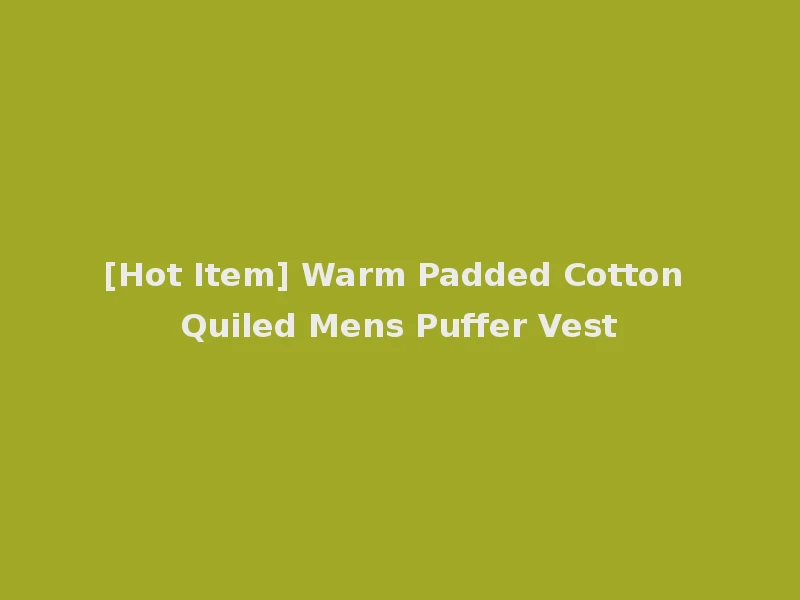 [Hot Item] Warm Padded Cotton Quiled Mens Puffer Vest