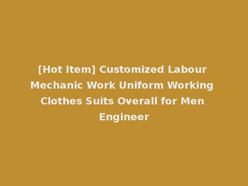 [Hot Item] Customized Labour Mechanic Work Uniform Working Clothes Suits Overall for Men Engineer