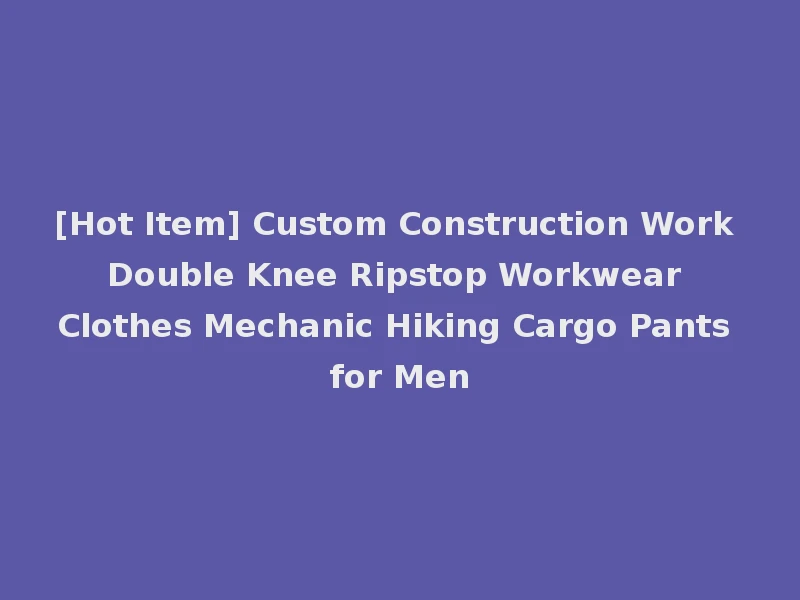 [Hot Item] Custom Construction Work Double Knee Ripstop Workwear Clothes Mechanic Hiking Cargo Pants for Men