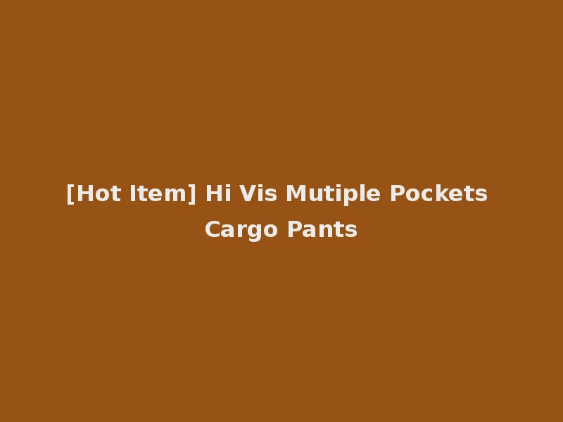 [Hot Item] Hi Vis Mutiple Pockets Cargo Pants