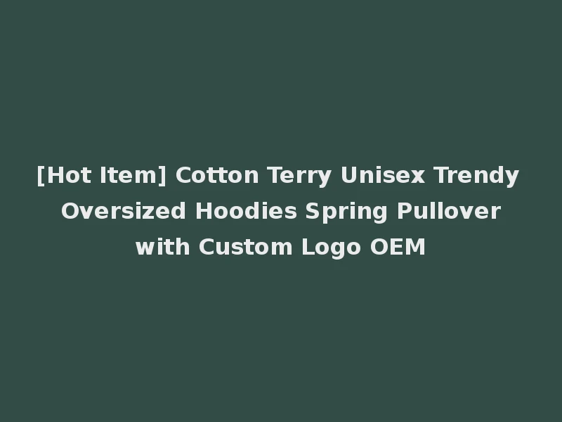 [Hot Item] Cotton Terry Unisex Trendy Oversized Hoodies Spring Pullover with Custom Logo OEM