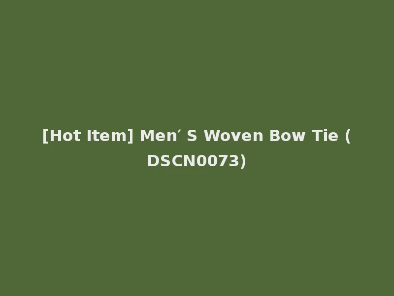 [Hot Item] Men′ S Woven Bow Tie (DSCN0073)