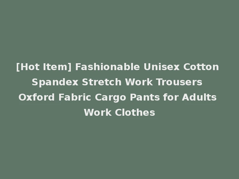 [Hot Item] Fashionable Unisex Cotton Spandex Stretch Work Trousers Oxford Fabric Cargo Pants for Adults Work Clothes